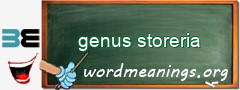 WordMeaning blackboard for genus storeria